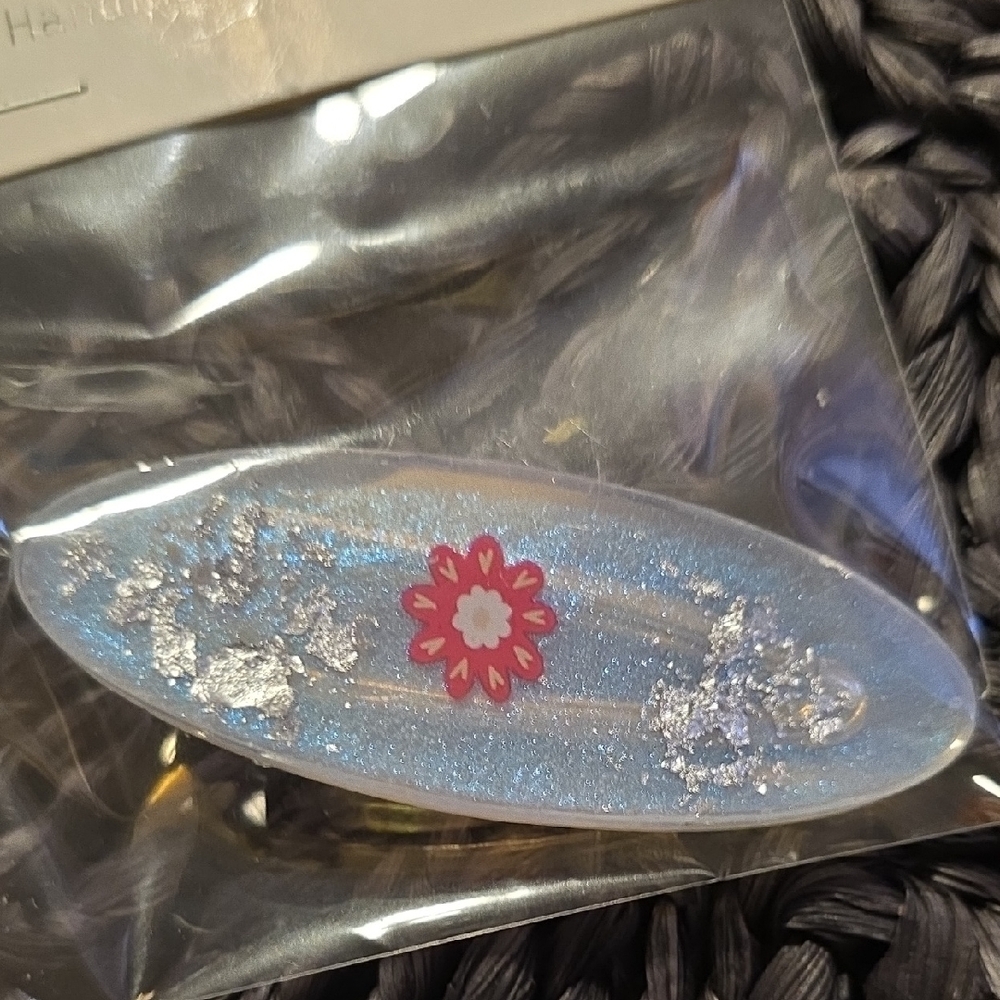 Elegant Blue and Silver Floral Hair Clip